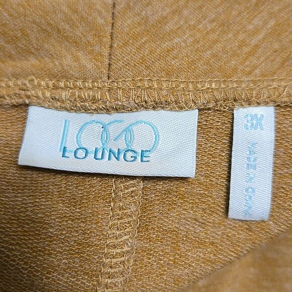 LOGO Lounge Drape Front Waterfall Cardigan 3X French Terry Faux Suede Western - Picture 5 of 13